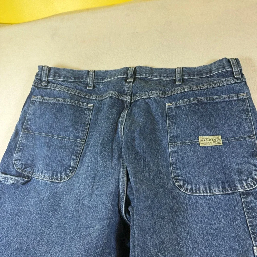 Wrangler WRG Jean Co Mens Carpenter Pants 40x32 Blue Denim Relaxed Fit 7SEDDV